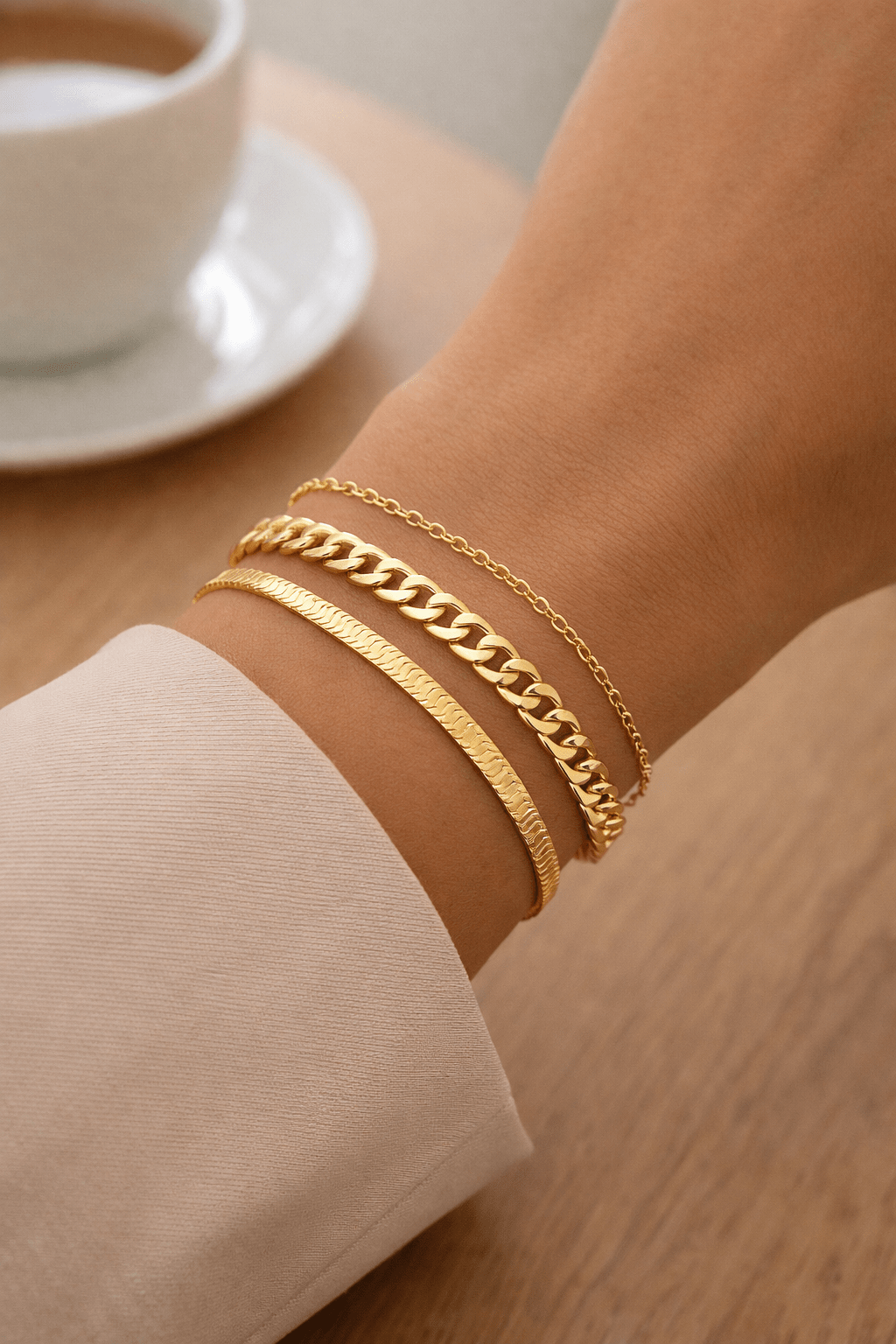 Bracelet gourmette plaqué or GeminaGold