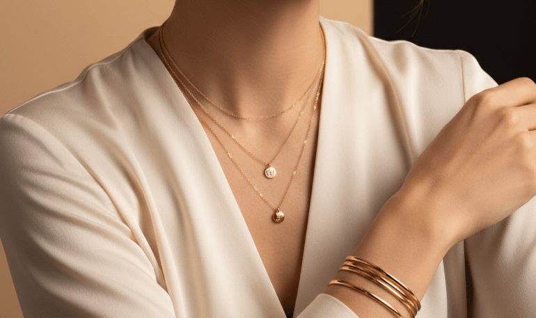 Bijoux plaqué or GeminaGold – collier et bracelets